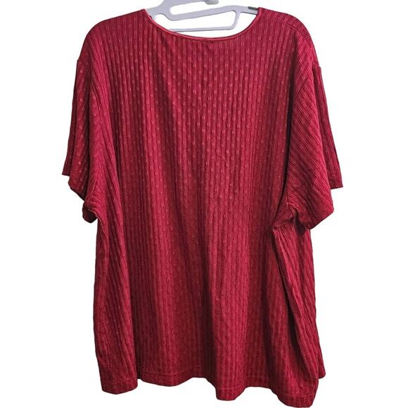 3X Red short sleeve Reference point short sleeve shirt blouse - Picture 2 of 5
